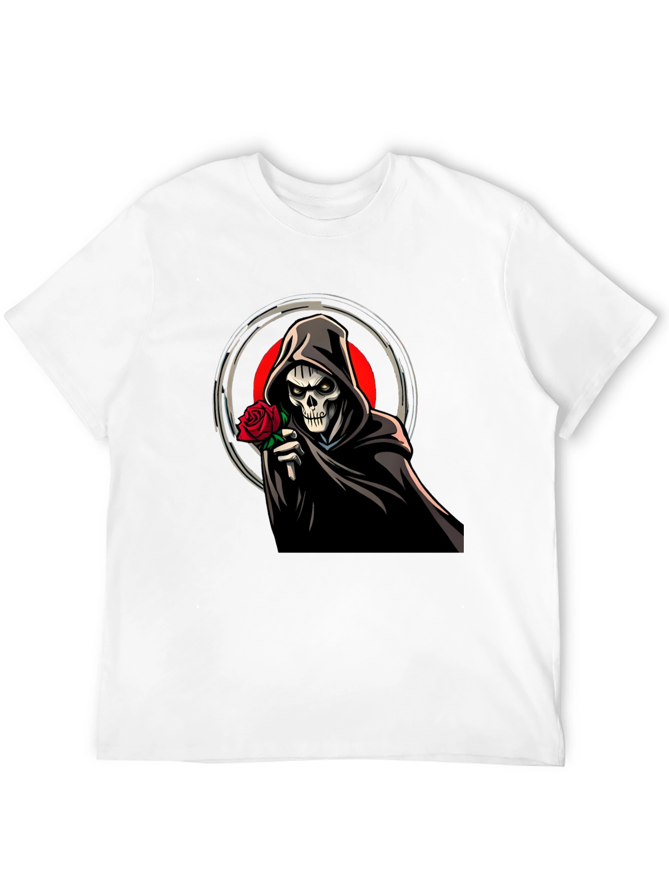 Grim Reaper Rose Graphic Black Tee