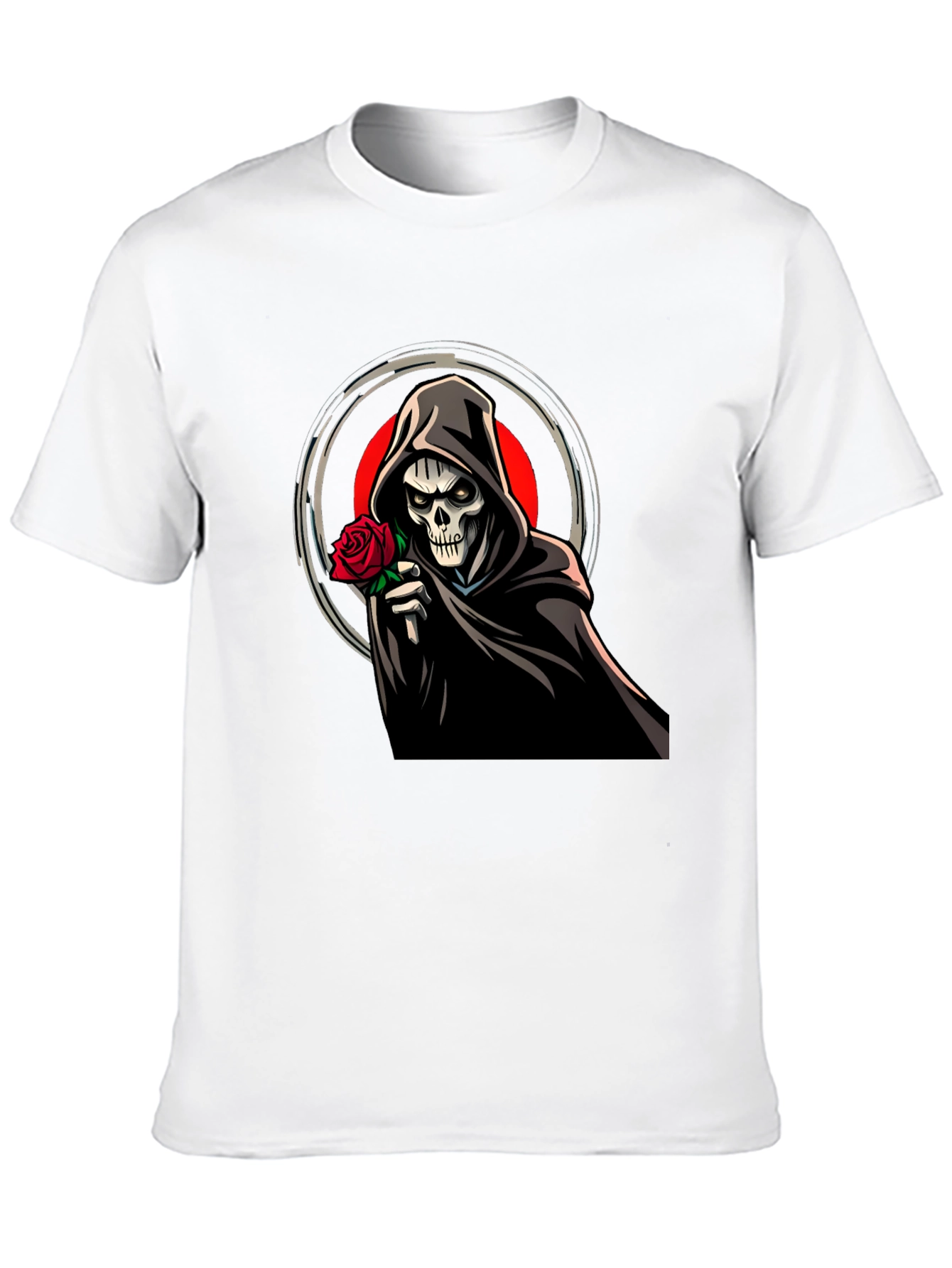Grim Reaper Rose Graphic Black Tee