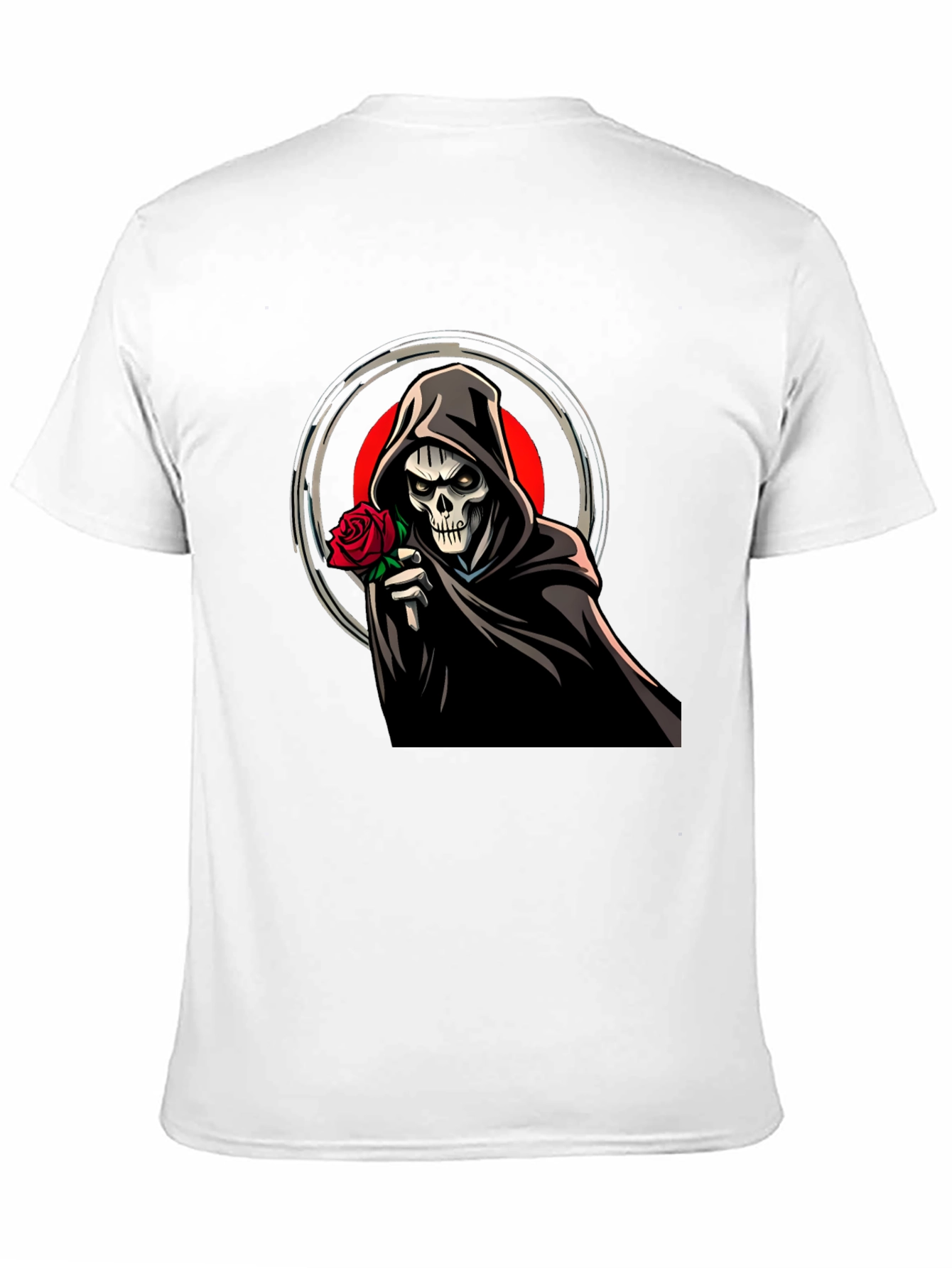 Grim Reaper Rose Graphic Black Tee