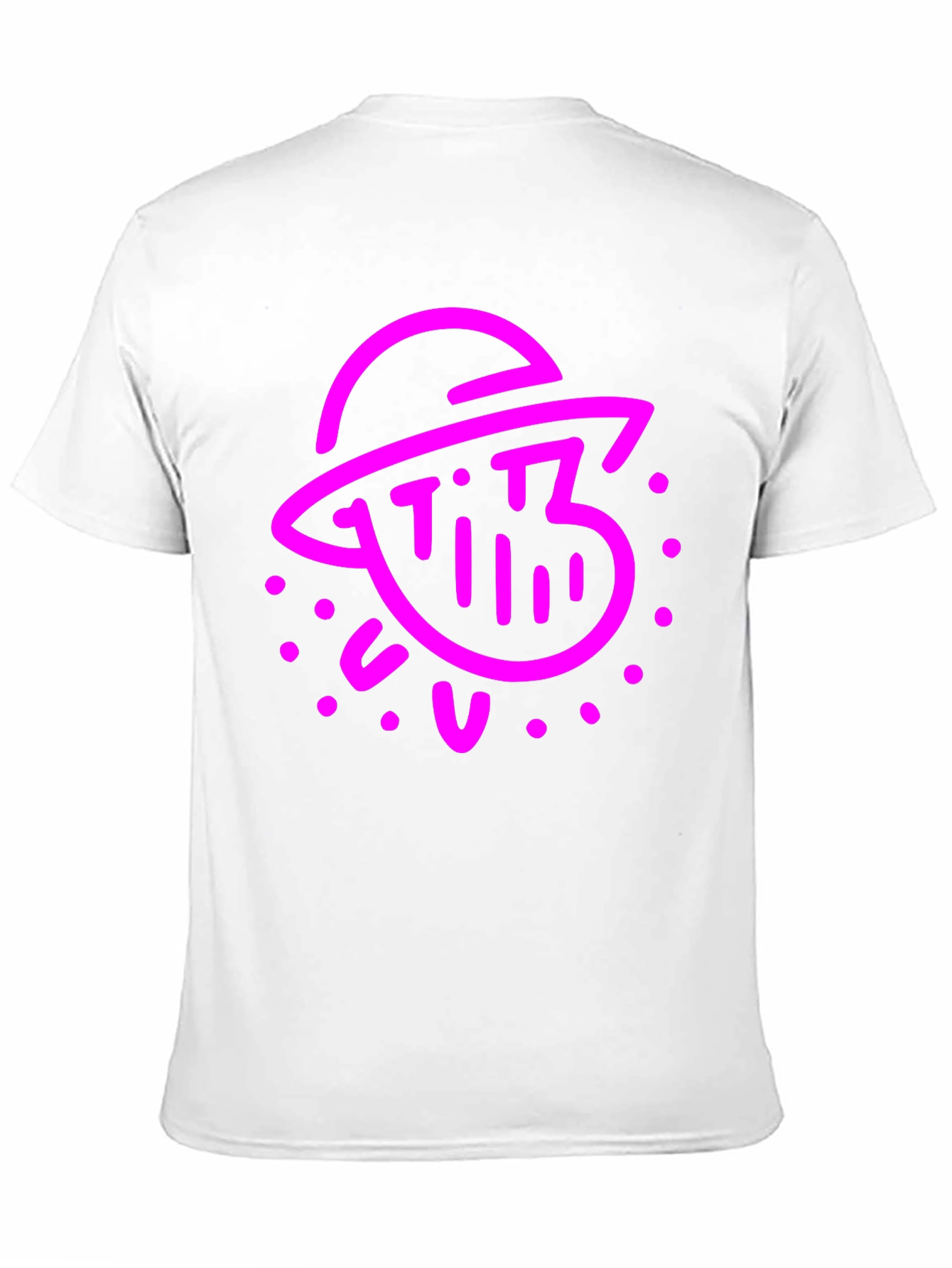 Retro Pink Alien Graphic Black T-Shirt