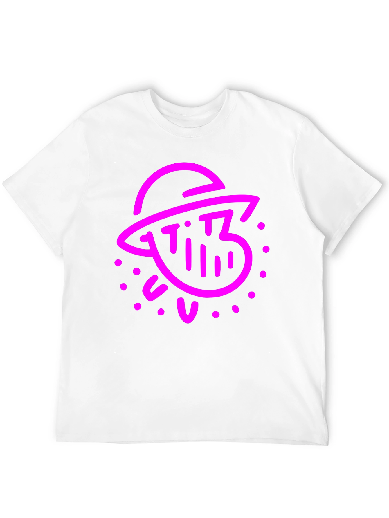 Retro Pink Alien Graphic Black T-Shirt