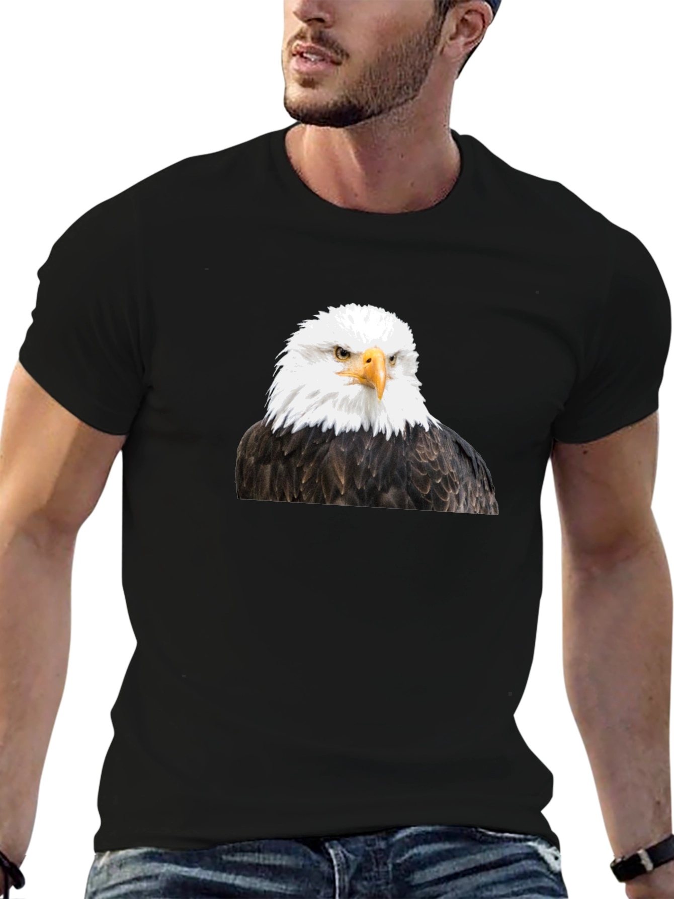 Bold Eagle Graphic Tee - Mens Black T-Shirt