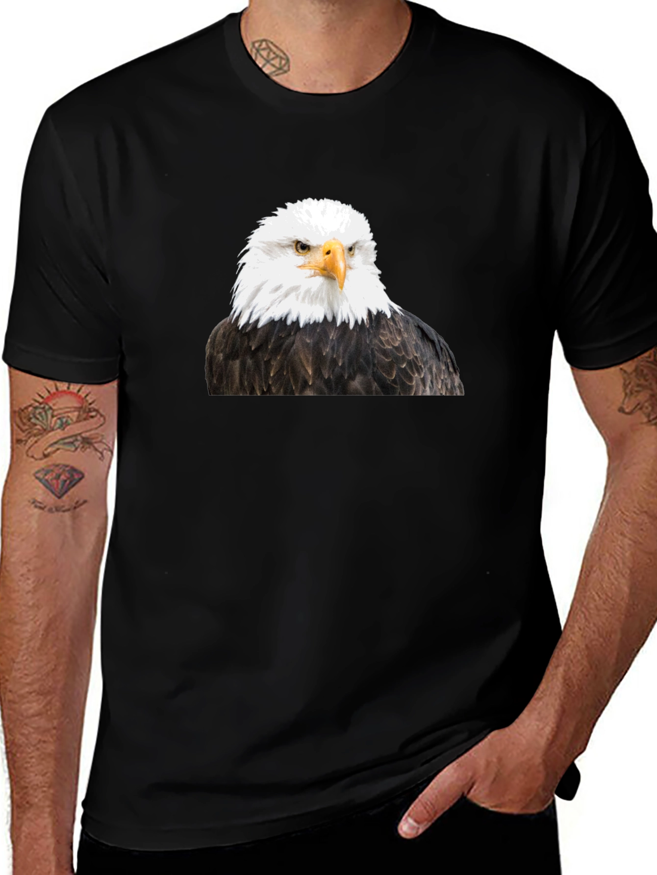 Bold Eagle Graphic Tee - Mens Black T-Shirt