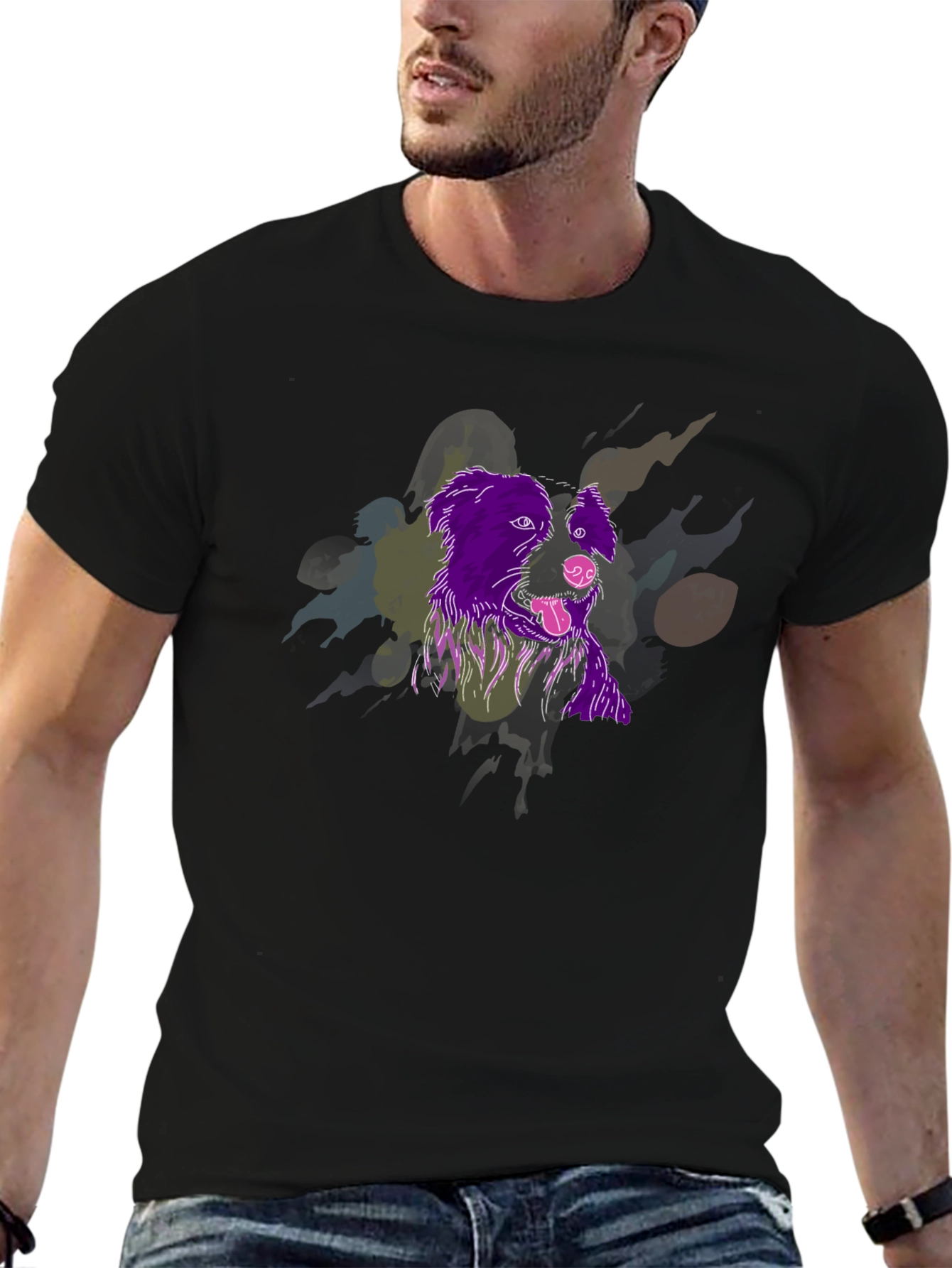 Dog Graphic Tee - Unique Artistic Design
