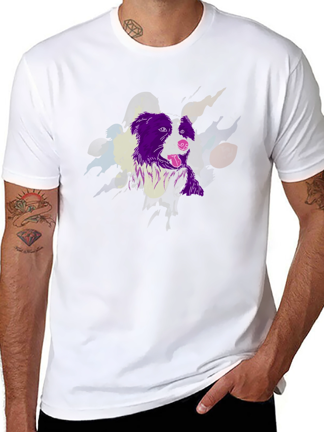 Dog Graphic Tee - Unique Artistic Design
