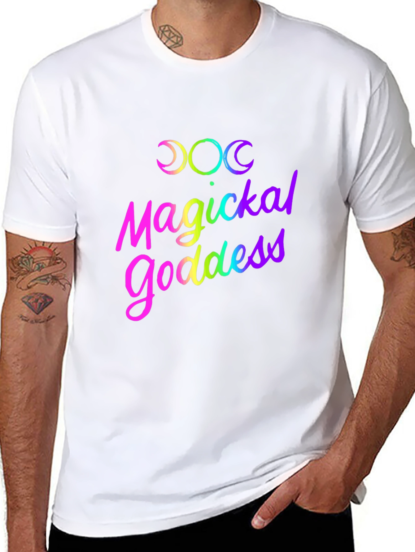 Magickal Goddess Rainbow Graphic T-Shirt