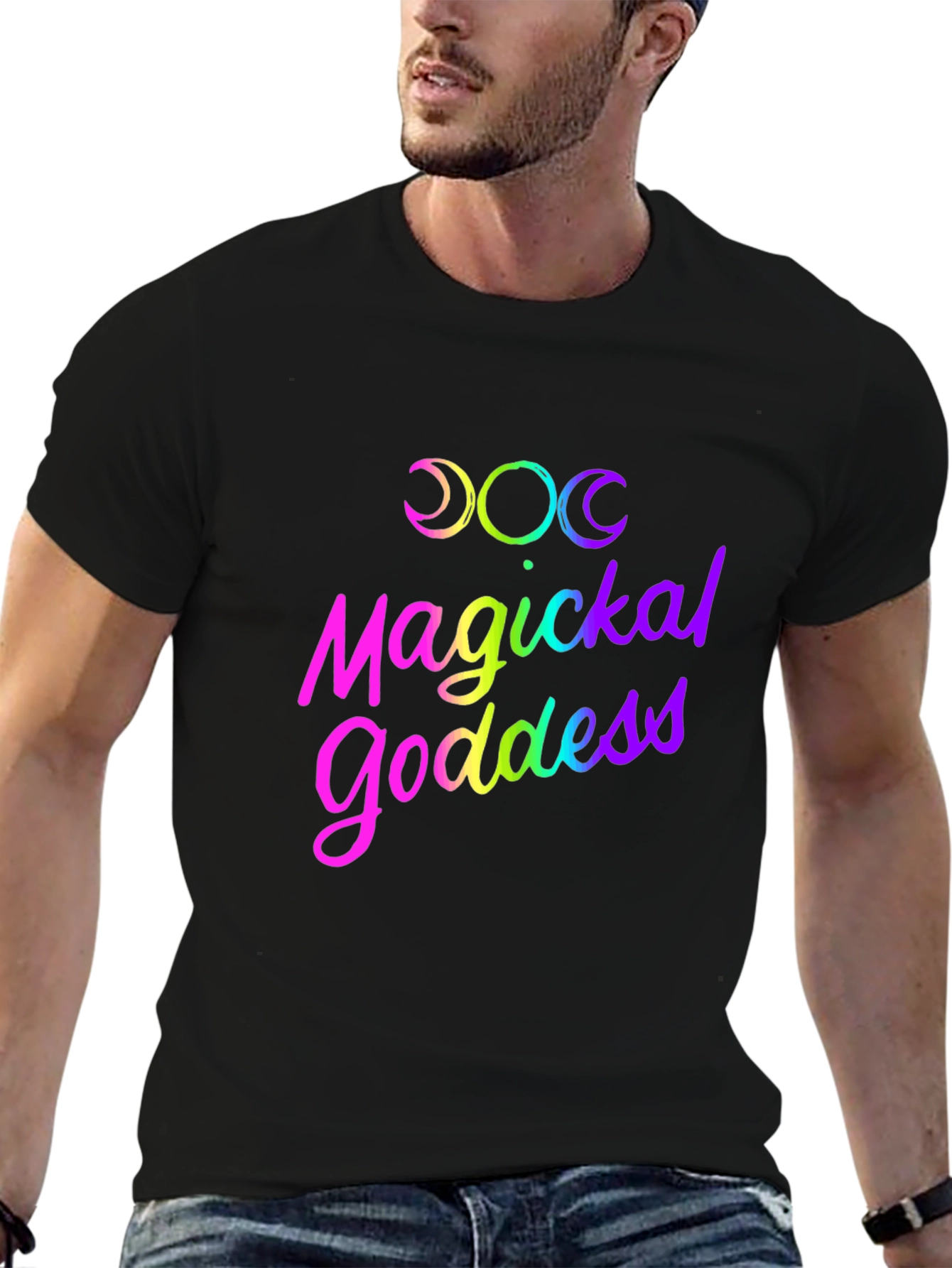 Magickal Goddess Rainbow Graphic T-Shirt