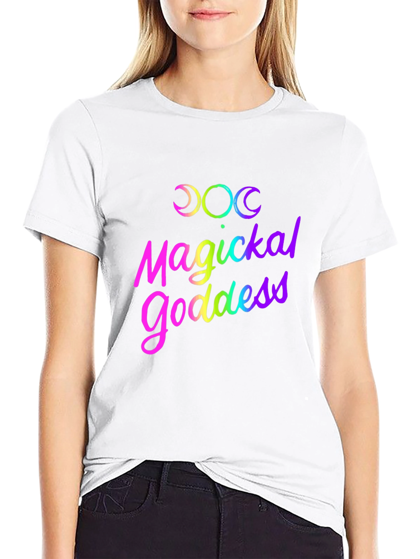 Magickal Goddess Rainbow Graphic T-Shirt