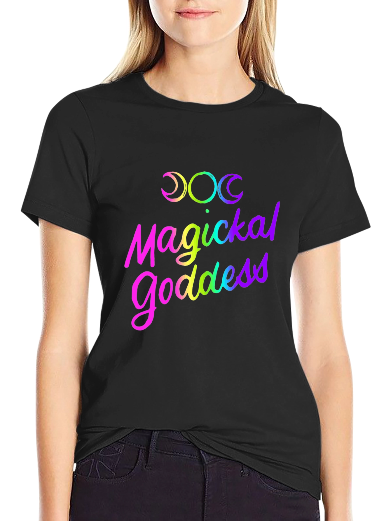 Magickal Goddess Rainbow Graphic T-Shirt