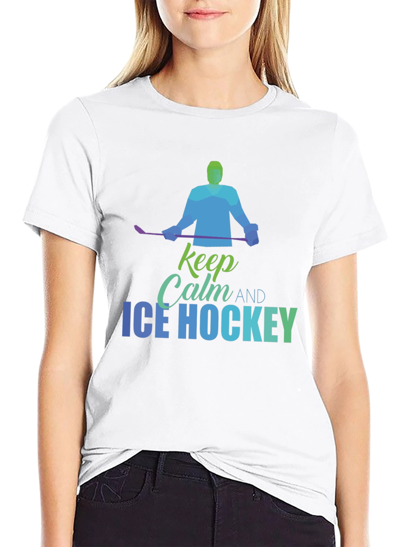 Keep Calm Ice Hockey T-Shirt - Mens Graphic Tee
