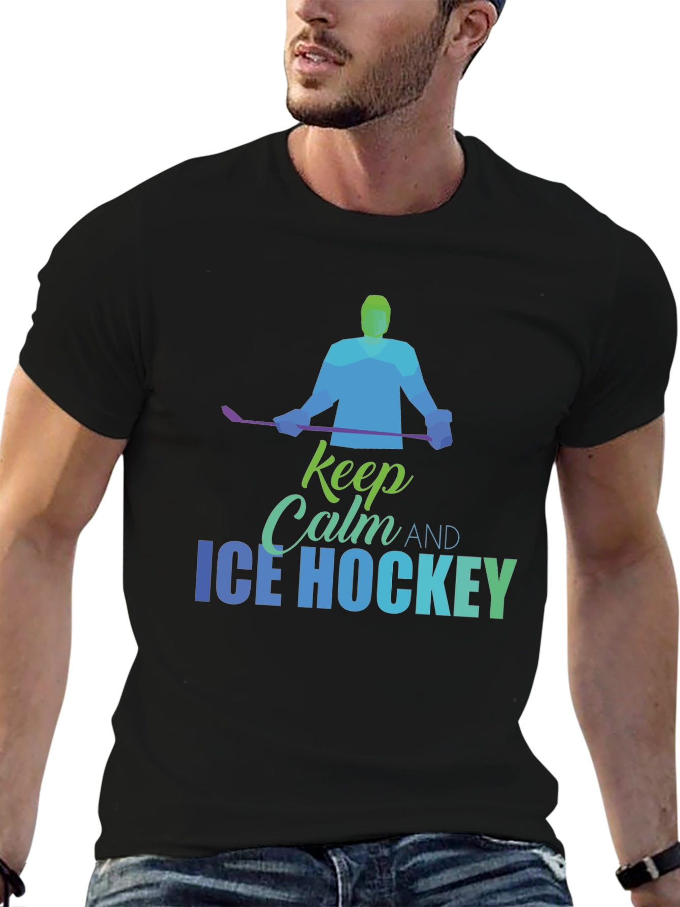 Keep Calm Ice Hockey T-Shirt - Mens Graphic Tee