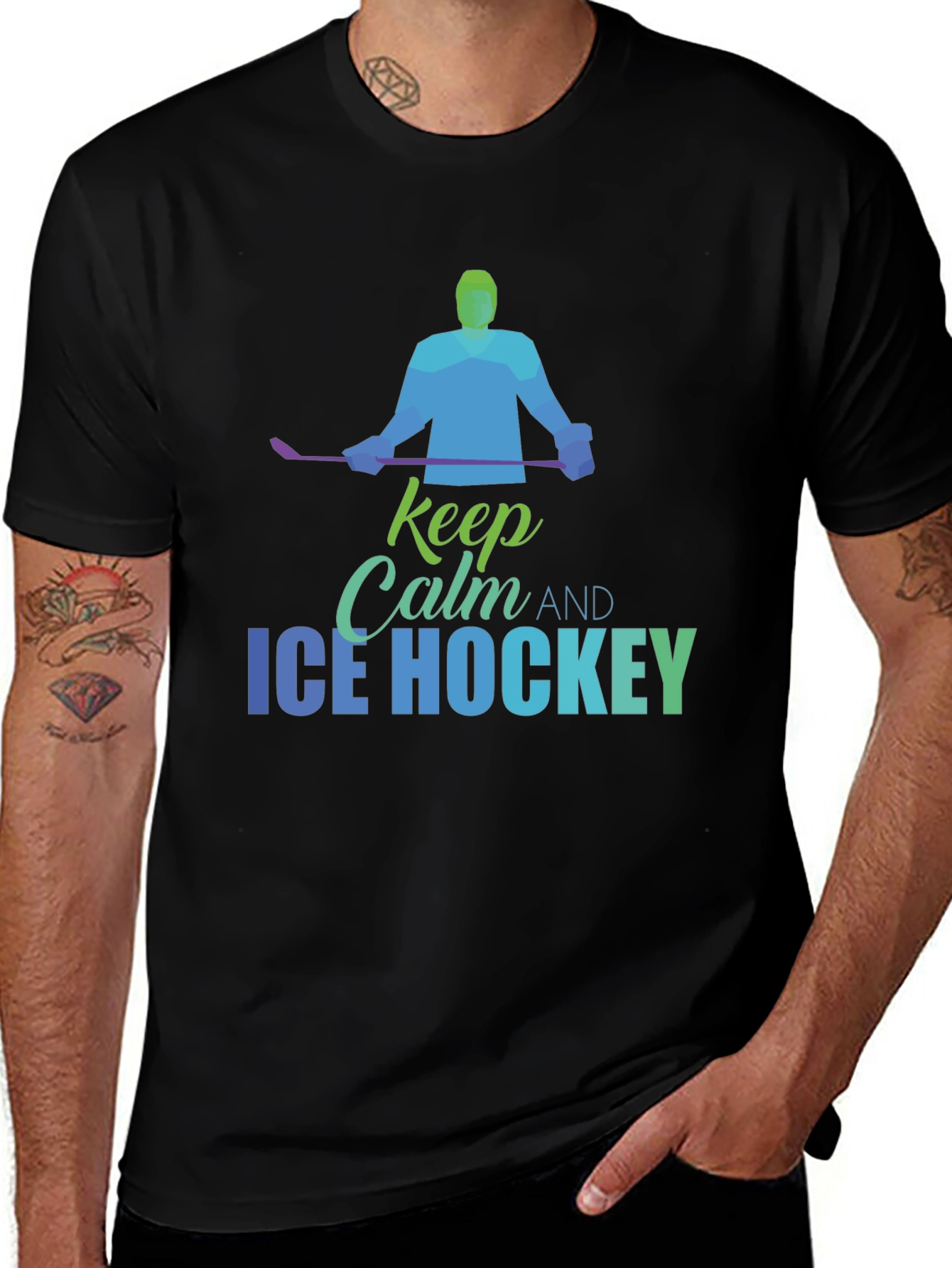 Keep Calm Ice Hockey T-Shirt - Mens Graphic Tee