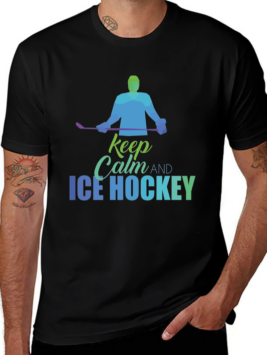 Keep Calm Ice Hockey T-Shirt - Mens Graphic Tee