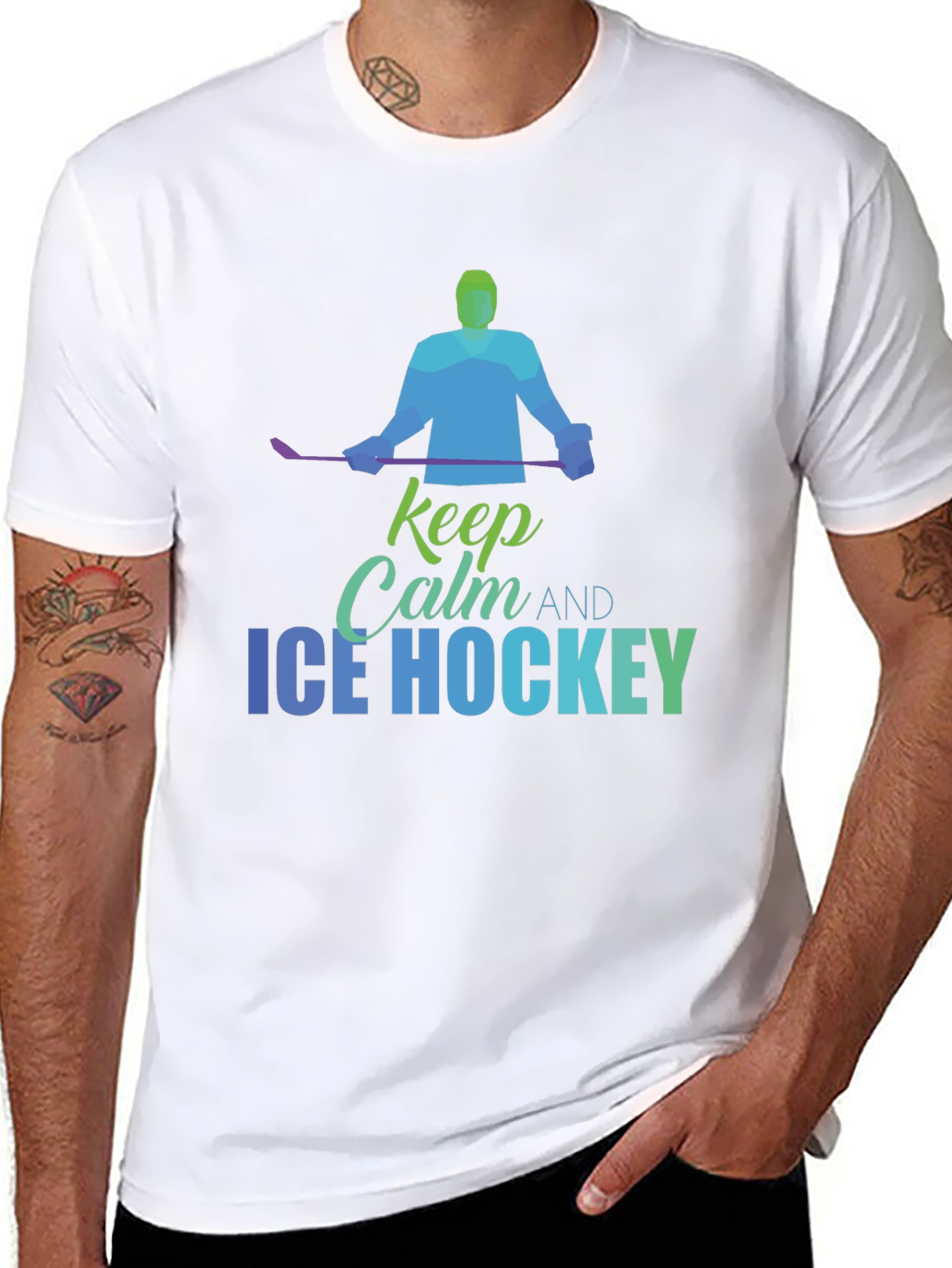 Keep Calm Ice Hockey T-Shirt - Mens Graphic Tee