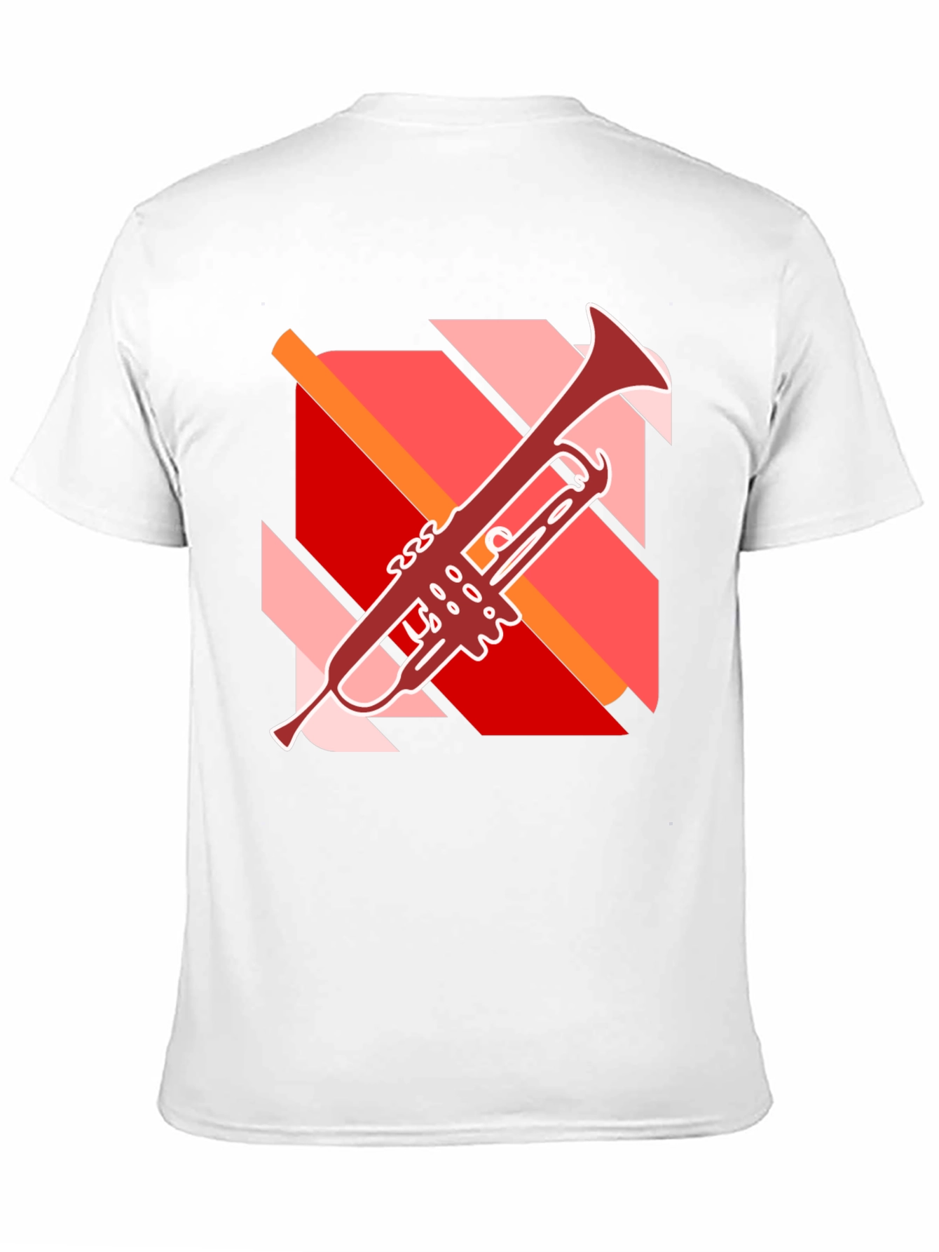 Abstract Trumpet Graphic Black T-Shirt