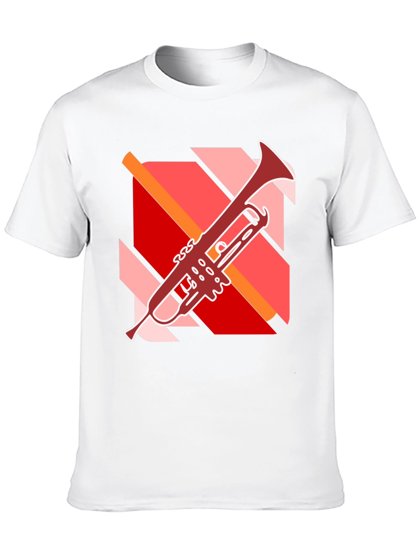 Abstract Trumpet Graphic Black T-Shirt