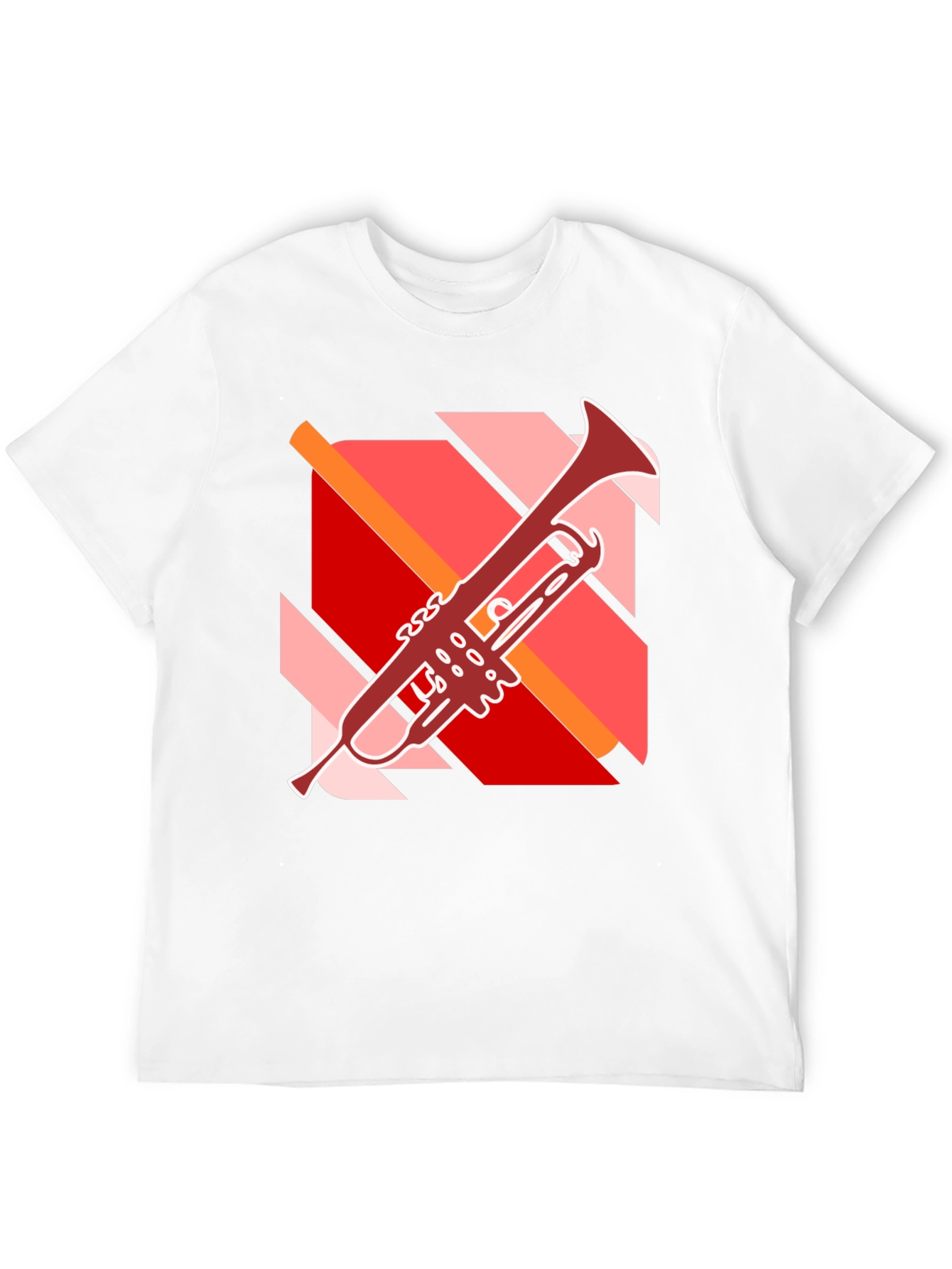 Abstract Trumpet Graphic Black T-Shirt