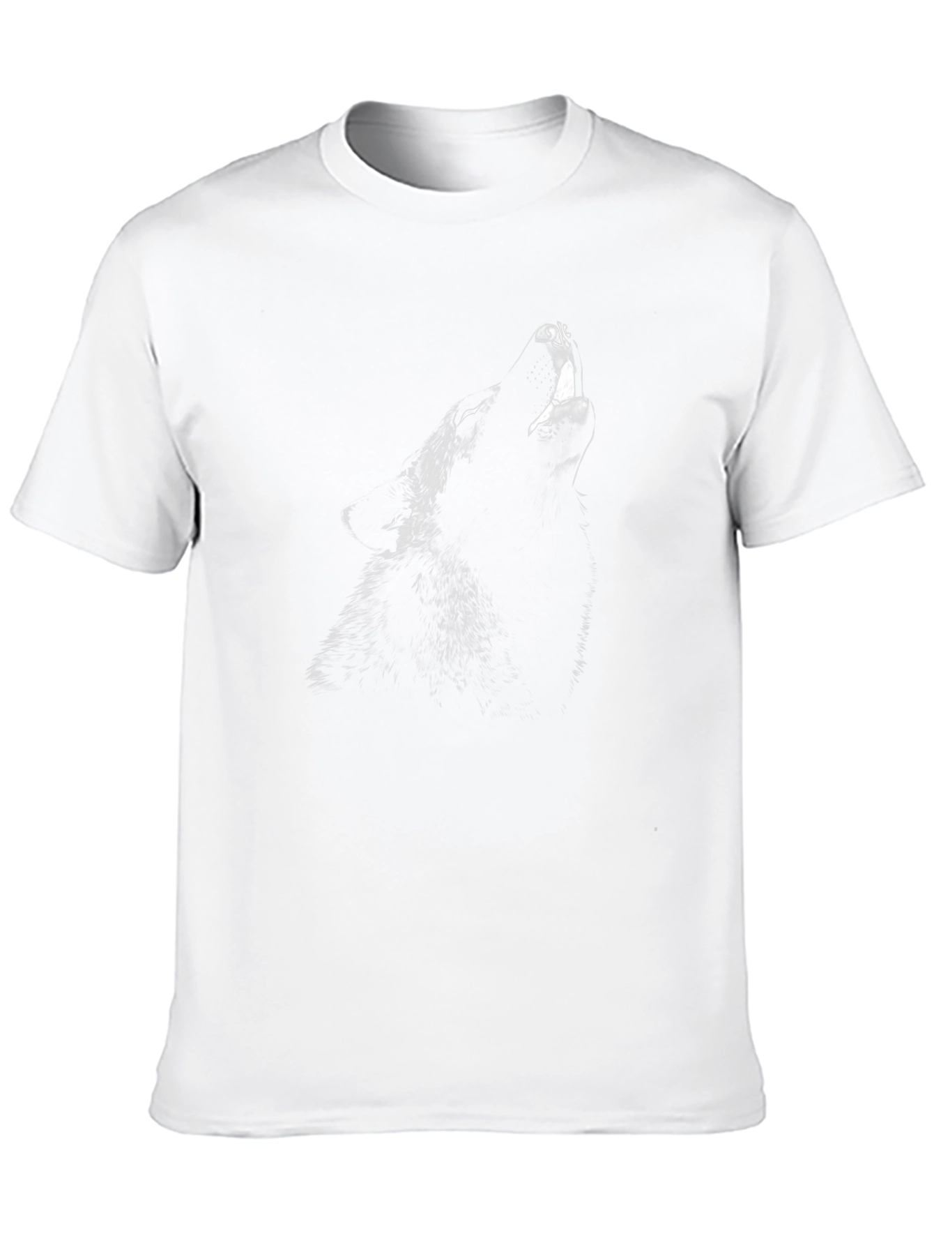 Mens Black Wolf Graphic Print T-Shirt