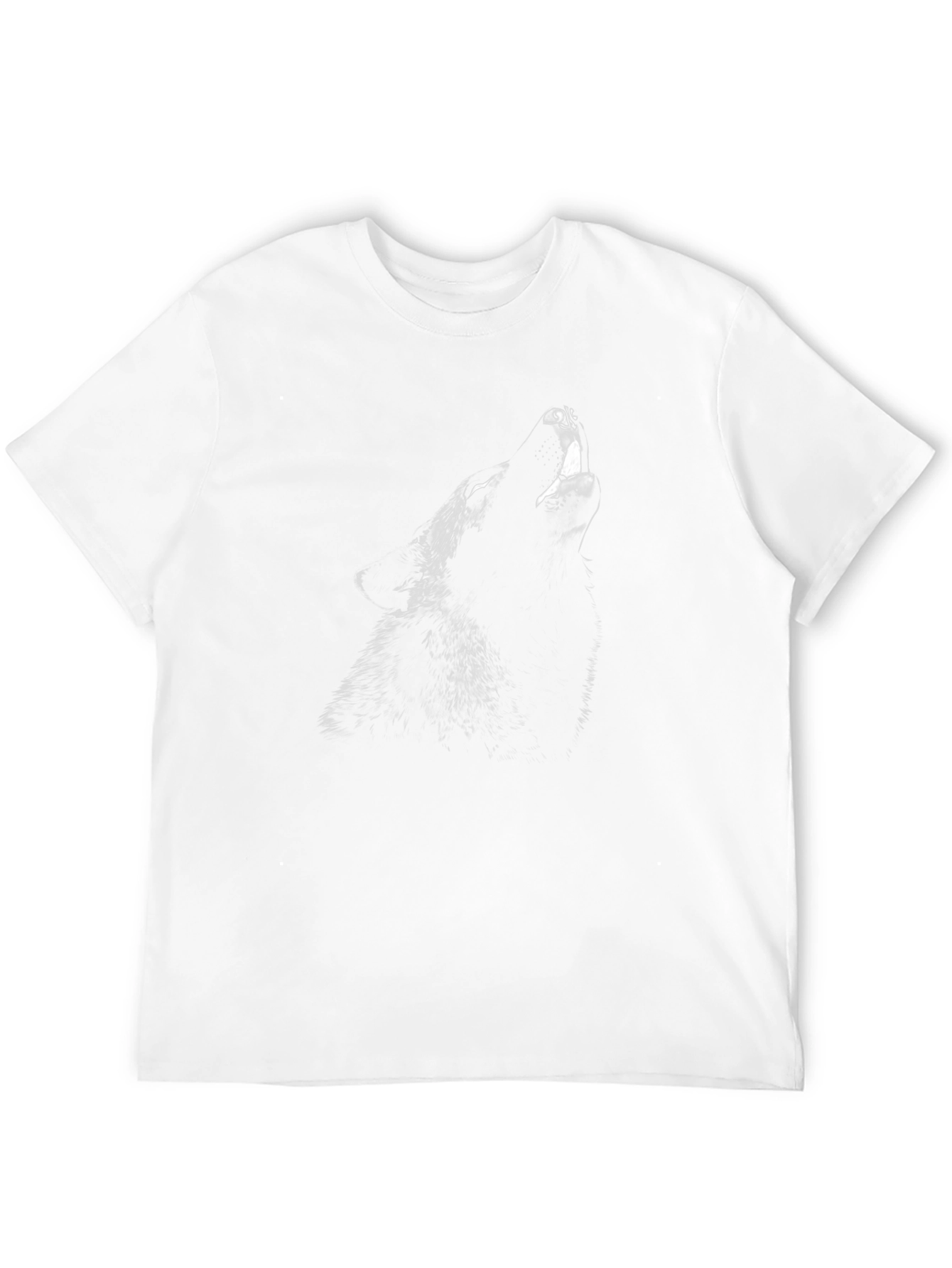 Mens Black Wolf Graphic Print T-Shirt