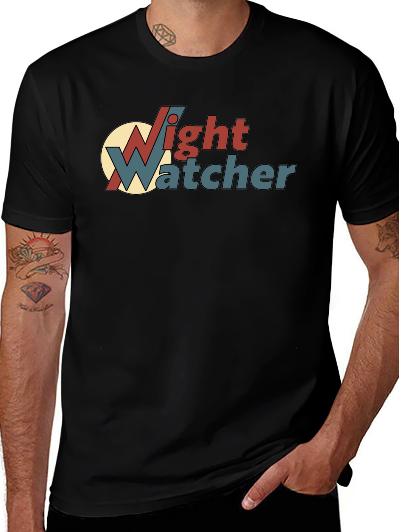 Night Watcher Graphic T-Shirt - Retro Design