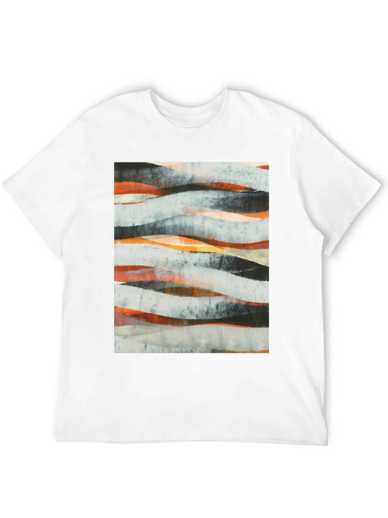 Abstract Wave Art Black T-Shirt - Modern Graphic Tee