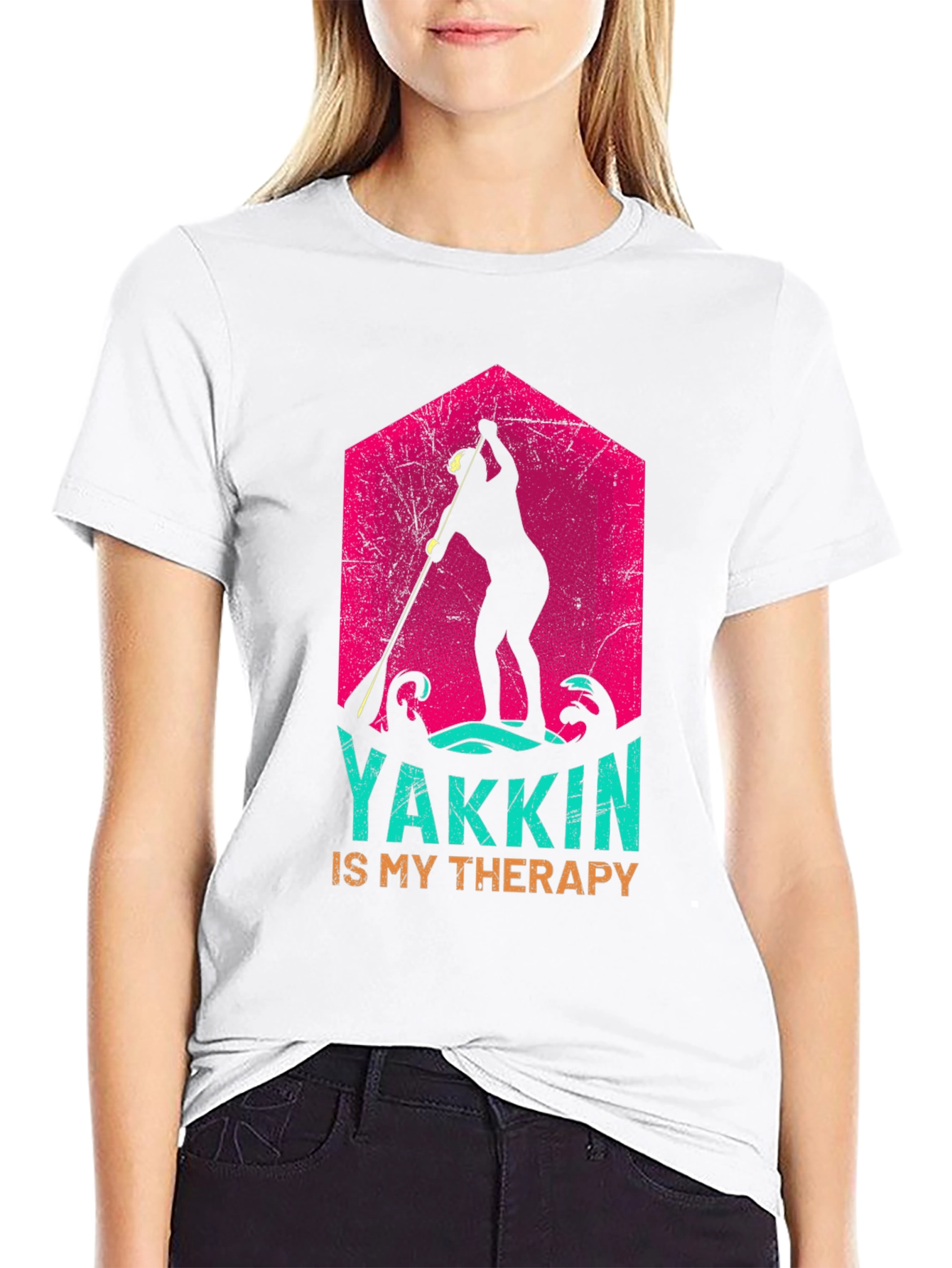 Yakkin Is My Therapy Black T-Shirt