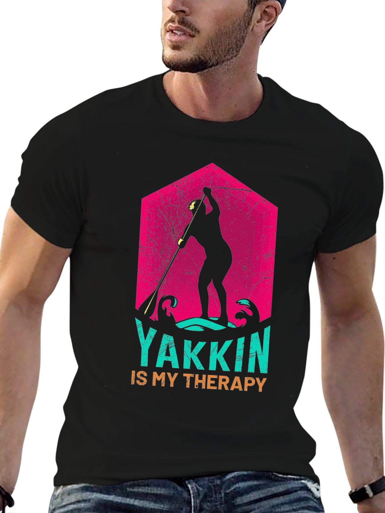 Yakkin Is My Therapy Black T-Shirt
