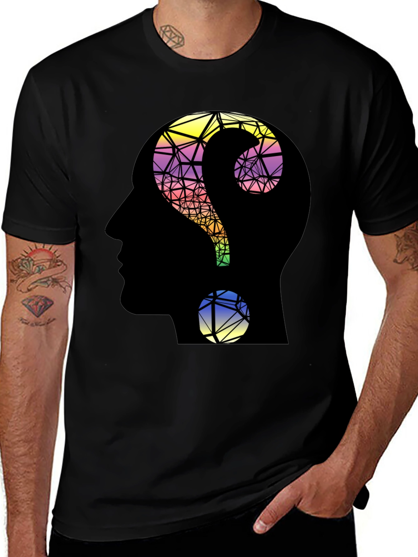 Questioning Mind T-Shirt - Geometric Design