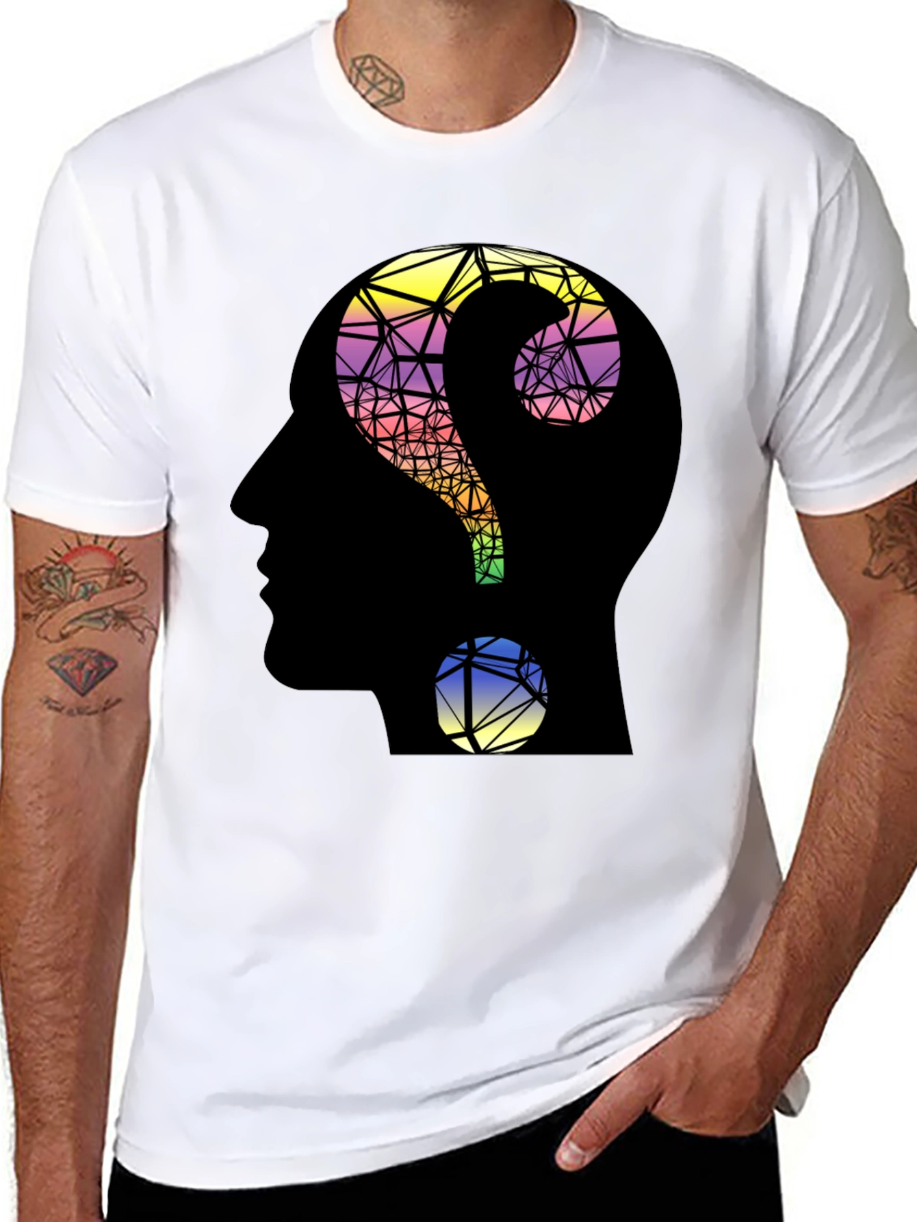 Questioning Mind T-Shirt - Geometric Design