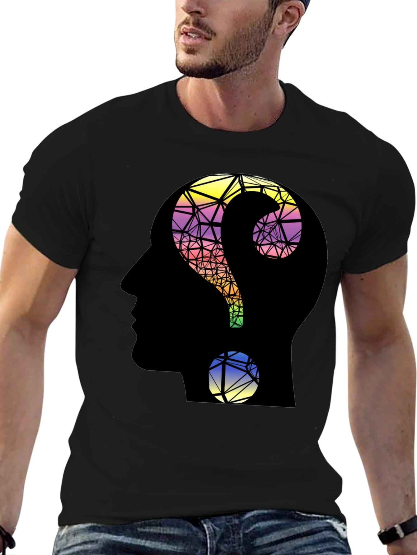 Questioning Mind T-Shirt - Geometric Design