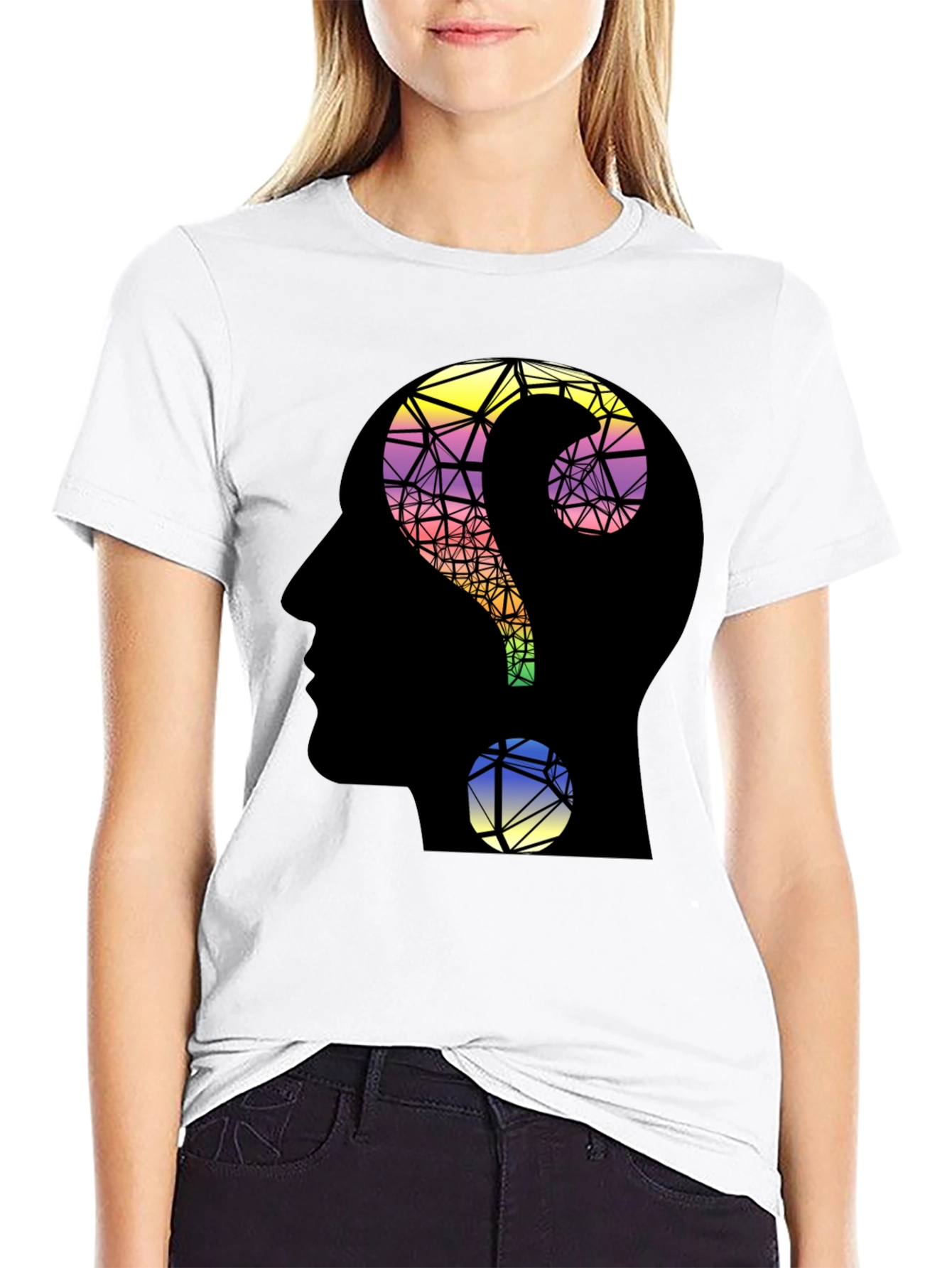 Questioning Mind T-Shirt - Geometric Design