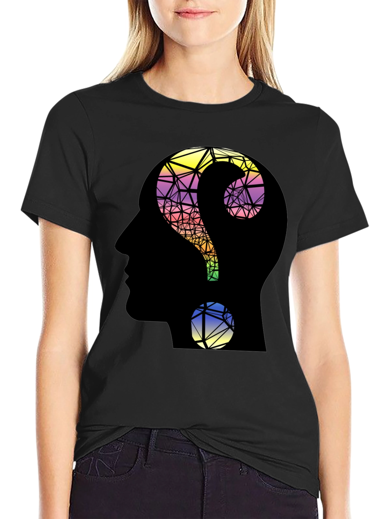 Questioning Mind T-Shirt - Geometric Design