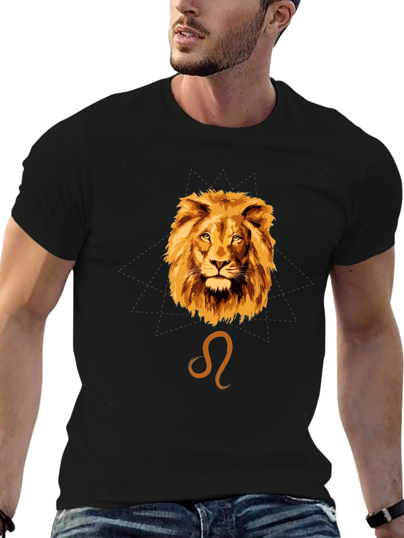 Leo Zodiac Graphic Tee - Black Cotton T-Shirt