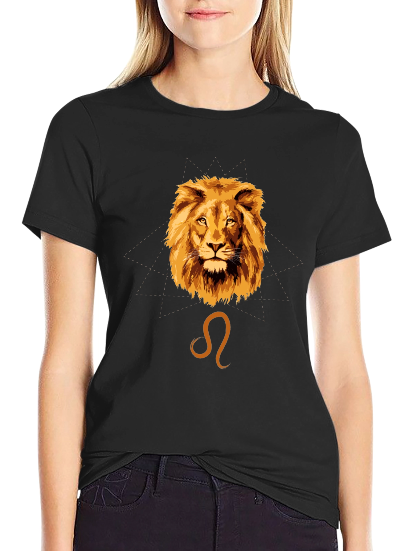 Leo Zodiac Graphic Tee - Black Cotton T-Shirt