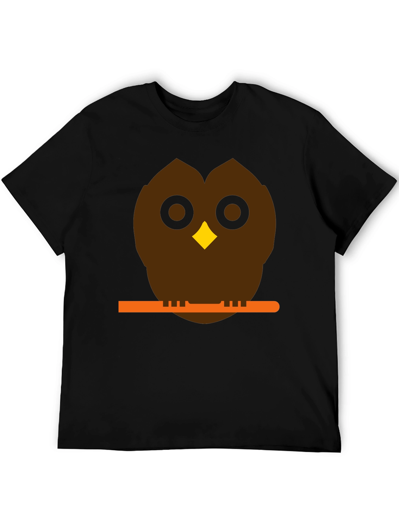 Owl on Branch Graphic Tee - Unisex Black T-Shirt