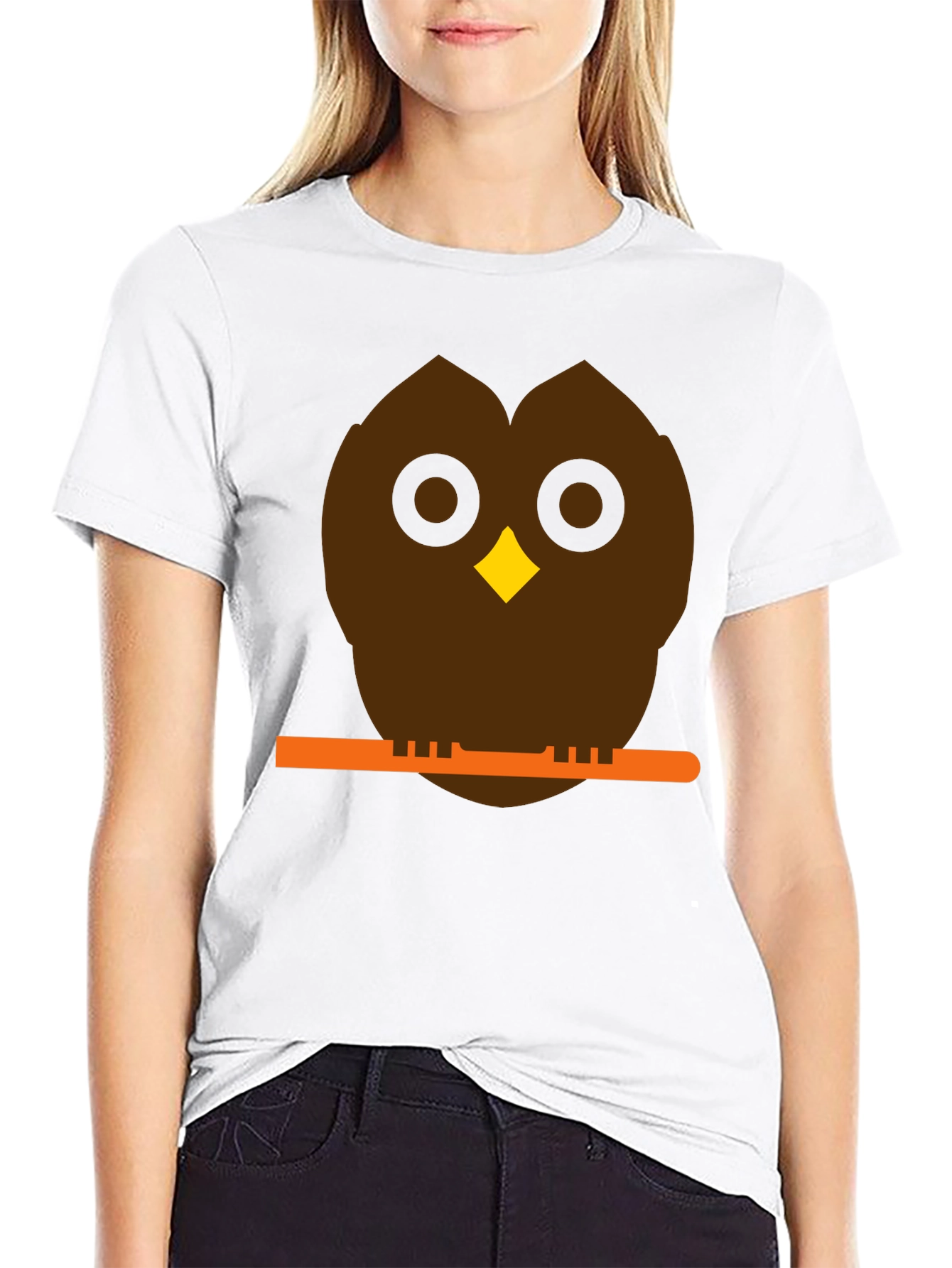 Owl on Branch Graphic Tee - Unisex Black T-Shirt