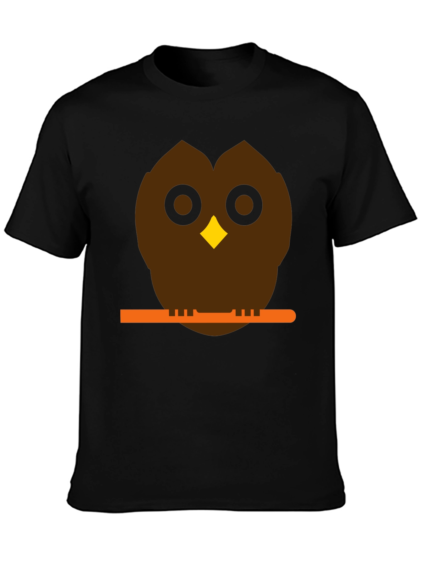 Owl on Branch Graphic Tee - Unisex Black T-Shirt