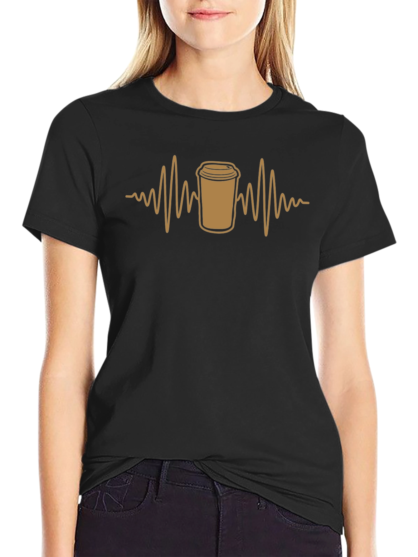 Coffee Lovers Heartbeat T-Shirt - Caffeine Life Line Tee