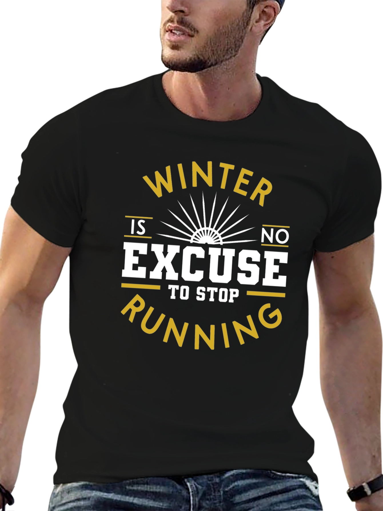 Winter Running Motivation T-Shirt - No Excuses!