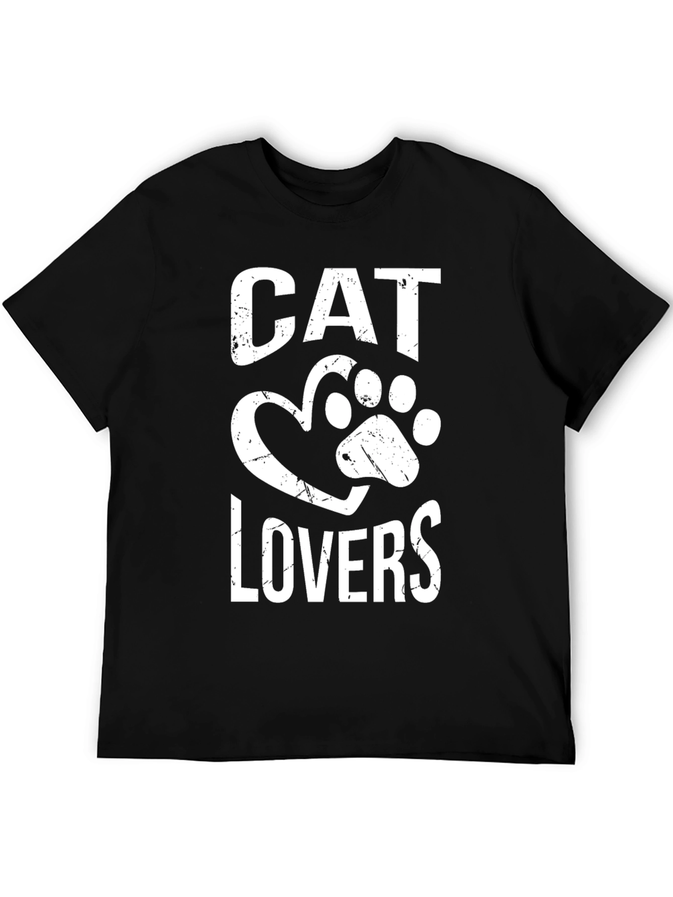 Cat Lovers T-Shirt - Paw Heart Design