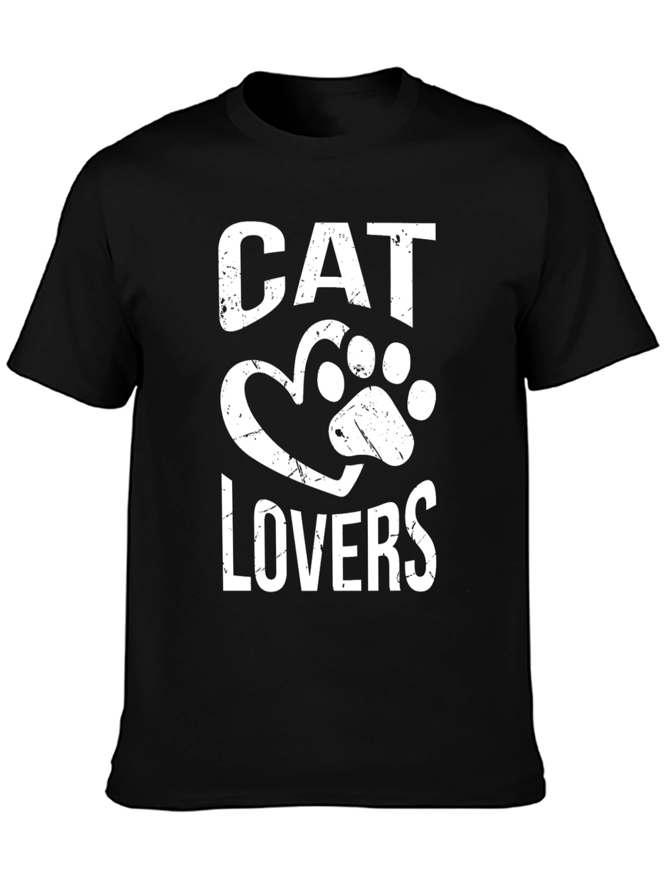 Cat Lovers T-Shirt - Paw Heart Design