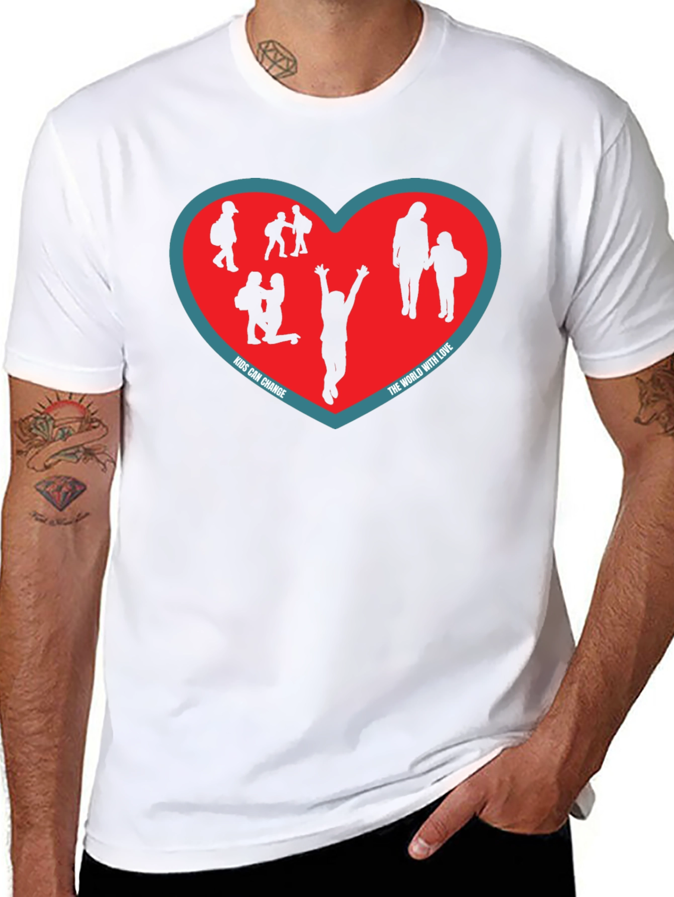 Kids Can Change T-Shirt - Black Heart Graphic