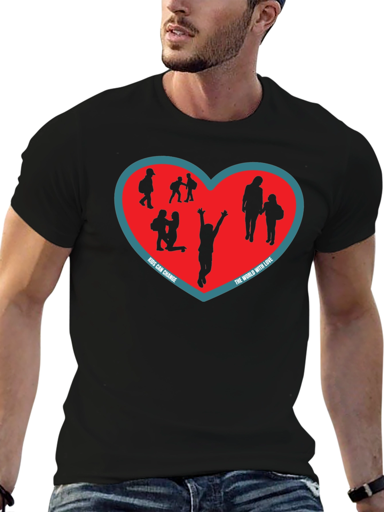 Kids Can Change T-Shirt - Black Heart Graphic