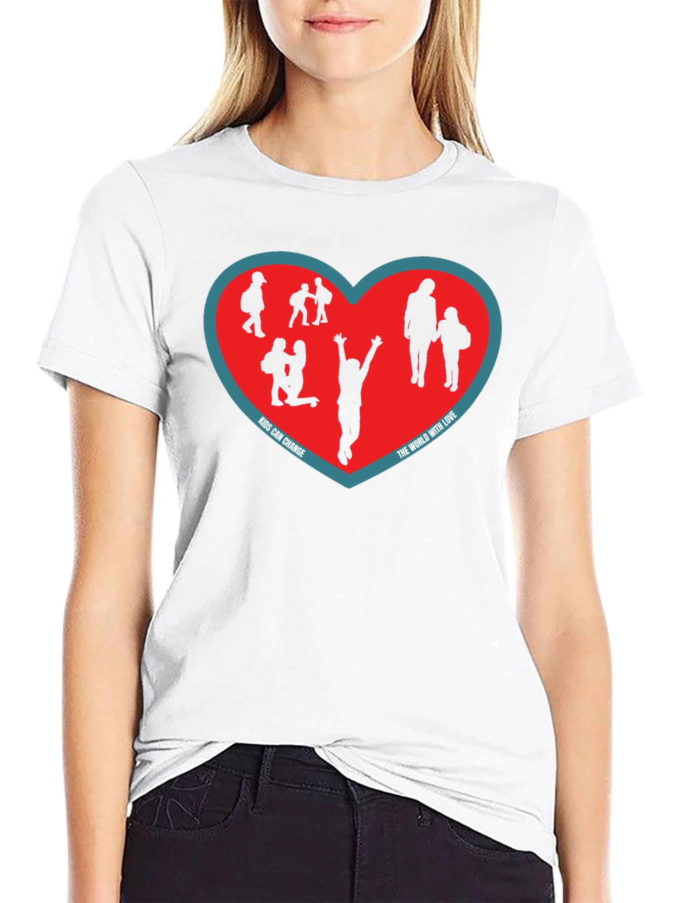 Kids Can Change T-Shirt - Black Heart Graphic