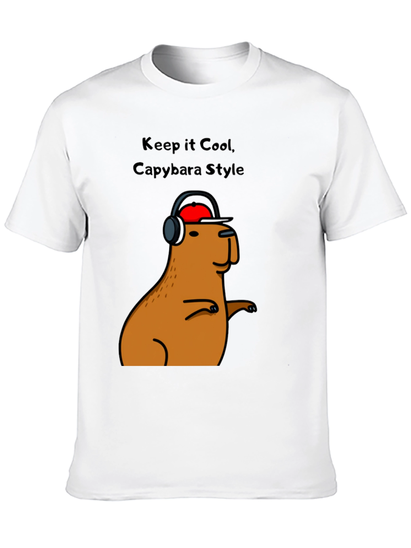 Cool Capybara Style Graphic Tee - Black