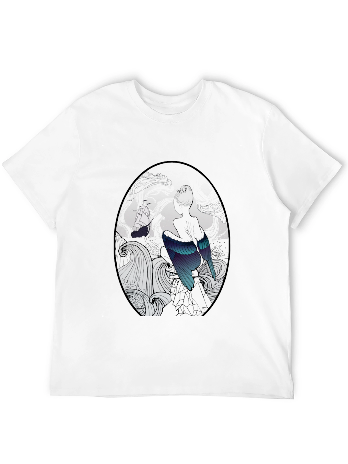 Mystic Bird & Ship Black T-Shirt