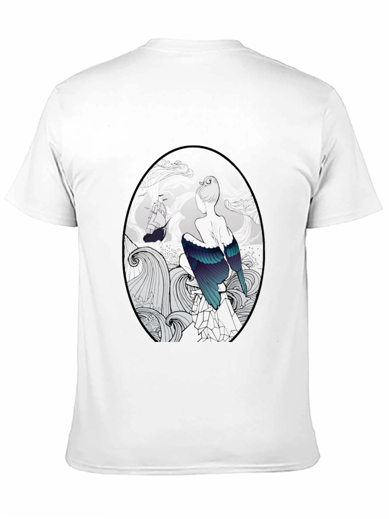 Mystic Bird & Ship Black T-Shirt