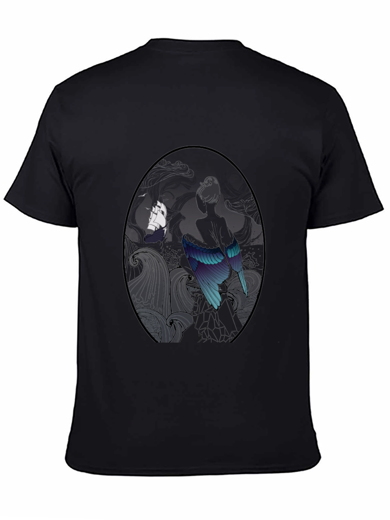 Mystic Bird & Ship Black T-Shirt