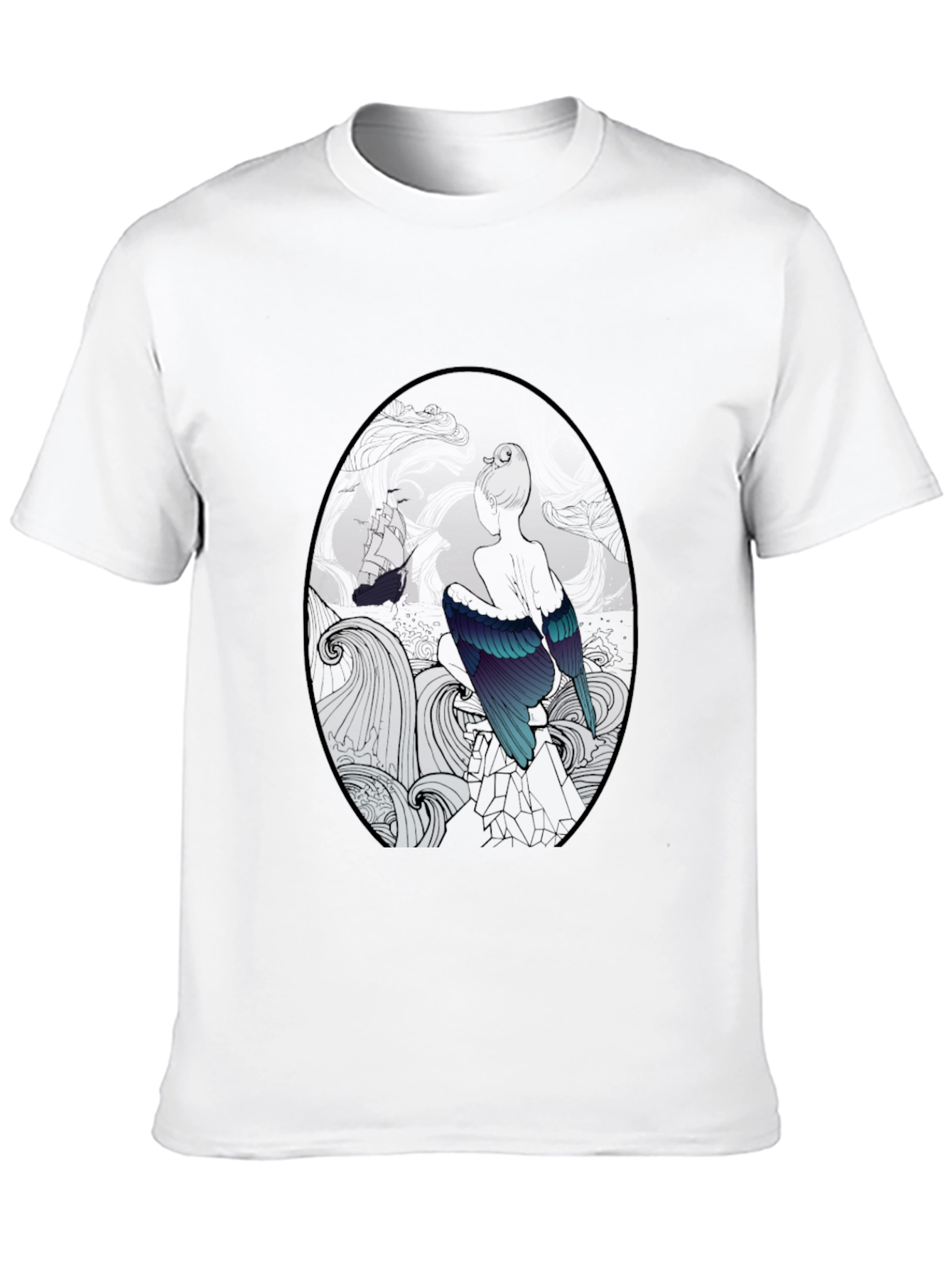 Mystic Bird & Ship Black T-Shirt
