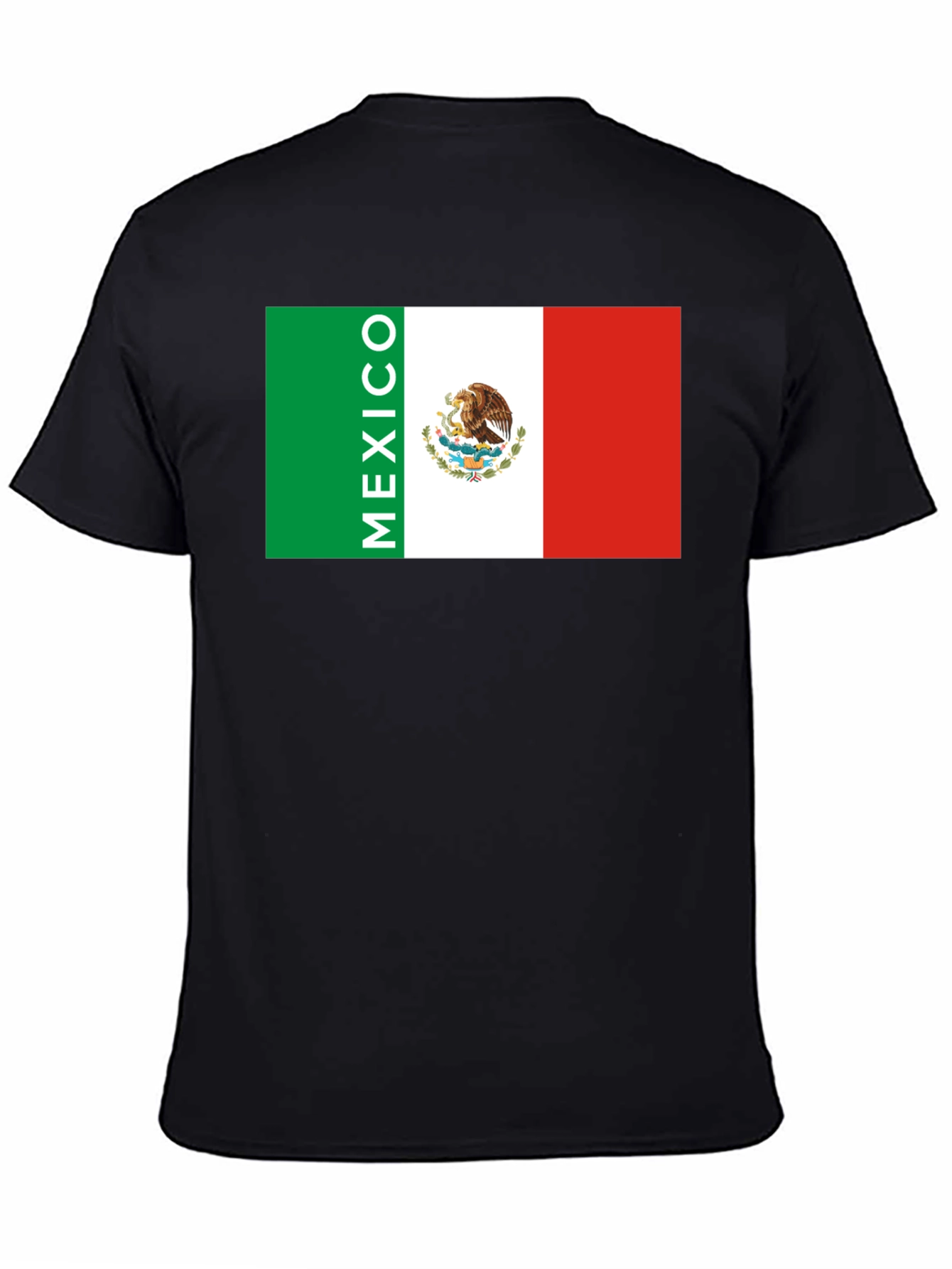 Mexico Flag Graphic Print Black T-Shirt